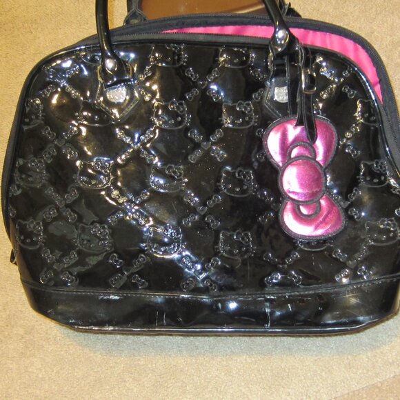 Used Loungefly Hello Kitty Black Tote Bag Sanrio - Picture 1 of 7